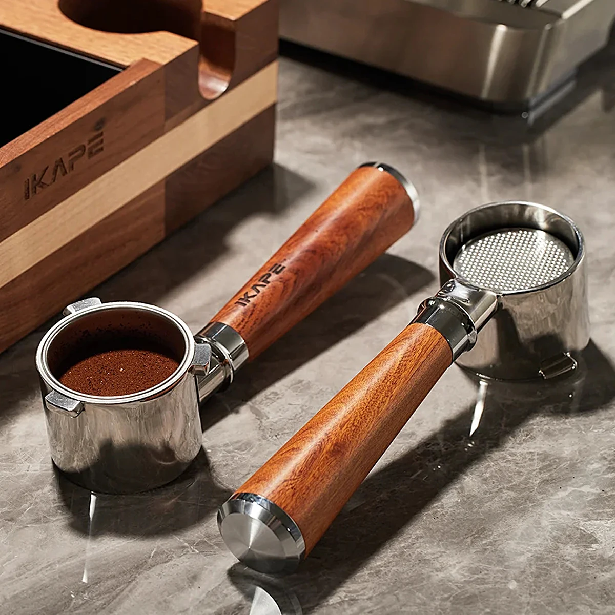 Portafilter 58Mm - Portafiltro senza fondo IKAPE per Delonghi/Barsetto/Berivlle/Lamarzocco/Welhome/Flair58/ECM/Light/wega